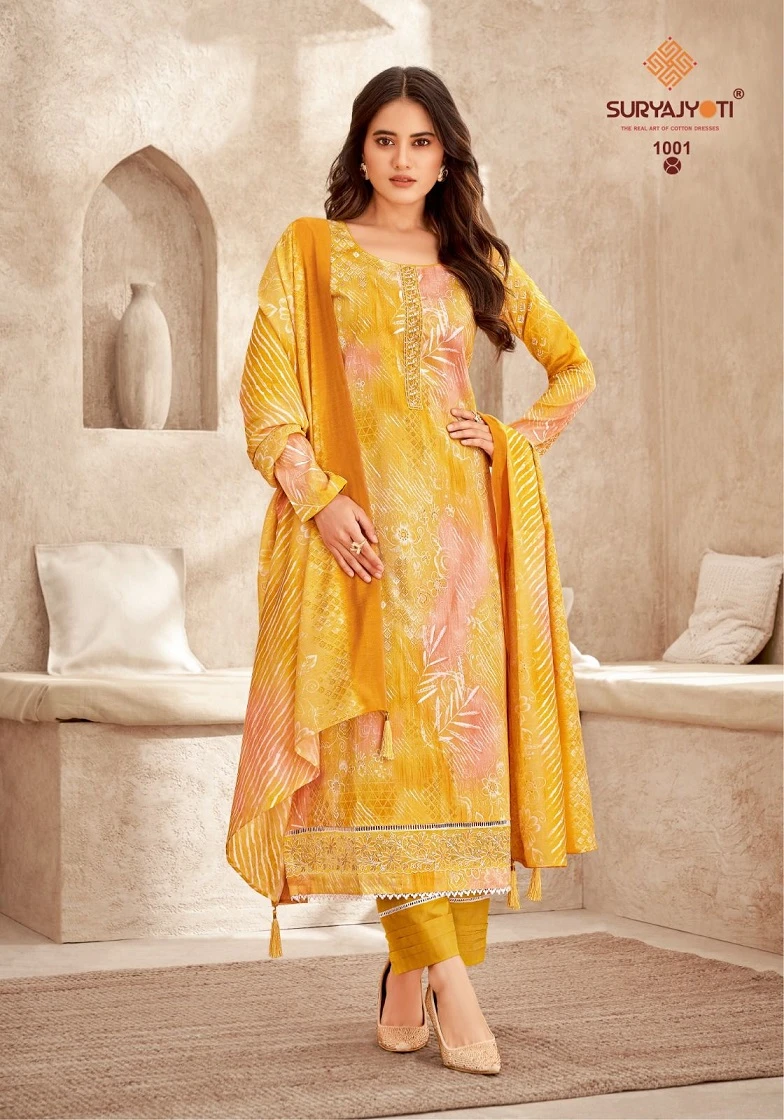 Suryajyoti Prachi Vol 1 Jaam Satin Wholesale Salwar Suit Catalog — Wholesale Salwar Suits, MPA wholesale from Surat - Gallery Image 6